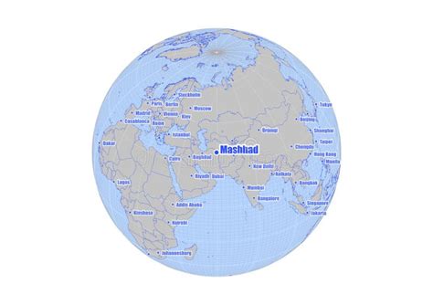 Map Showing Mashhad,Iran on the World Map. Stock Illustration ...