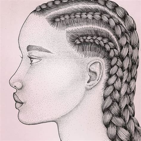 CORNROW KWEEN 👸 #illustration #cornrows #poc #dotart #braids