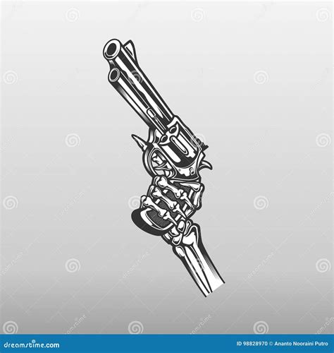 Skeleton Hand Holding Gun Drawing The global community for designers ...