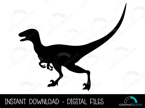 Velociraptor Silhouette SVG 2, Dinosaur PNG, Dino Vector, Cricut Cut File, Jurassic Eps Dxf ...