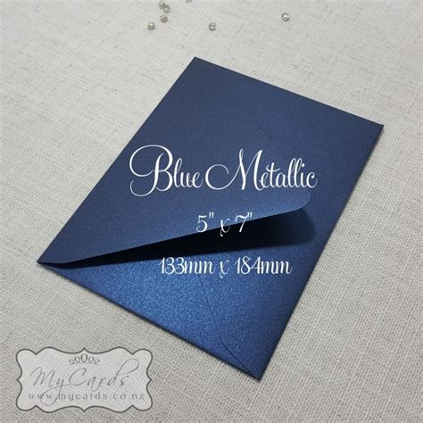 Blue Metallic Envelopes 5x7 Diamond Flap