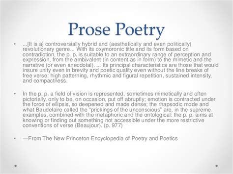 Prose Poetry Presentation