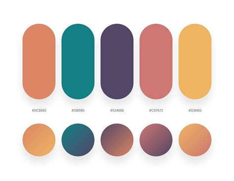 32 Beautiful Color Palettes With Their Corresponding Gradient Palettes