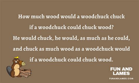 How Much Wood Could a Woodchuck Chuck? - Tongue Twister for Kids