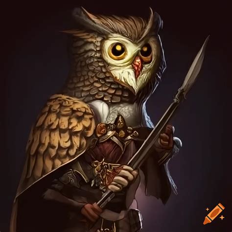 Humanoid owl bard from the dungeon and dragons universe with black ...