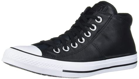 Converse Chuck Taylor All Star Madison Leather Mid Top Sneaker in Black | Lyst