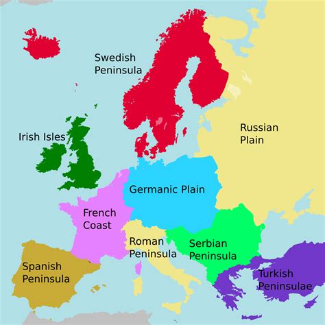 Regions Of Europe Map