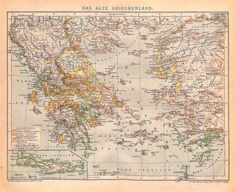 Greece, Ancient Greece, Map, 1893