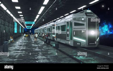 3d render. Futuristic space train concept Stock Photo - Alamy