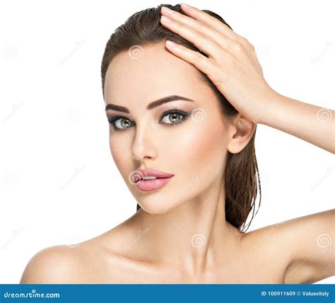 Beauty Face of the Young Beautiful Woman Stock Image - Image of portrait, adult: 100911609