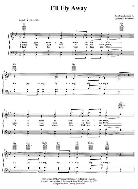 I Will Fly Chord : I'll Fly Away Chords, Lyrics & Sheet Music in 2020 | Hymn ... - Jul 15, 2020 ...