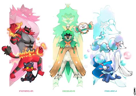 Alola Starters by psyoul on DeviantArt