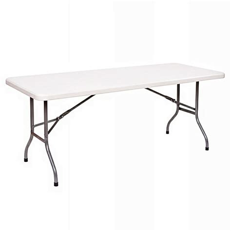 8-seater Rectangular Plastic Banquet Table with Foldable Metal legs - 6ft long