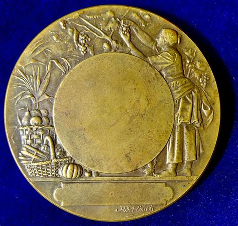 Agricultural Dairy Farming Award Medal by Art Nouveau Artist Adolphe Rivet, reverse - PICRYL ...