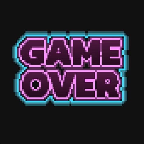 Neon game over texto em estilo pixel art | Vetor Premium