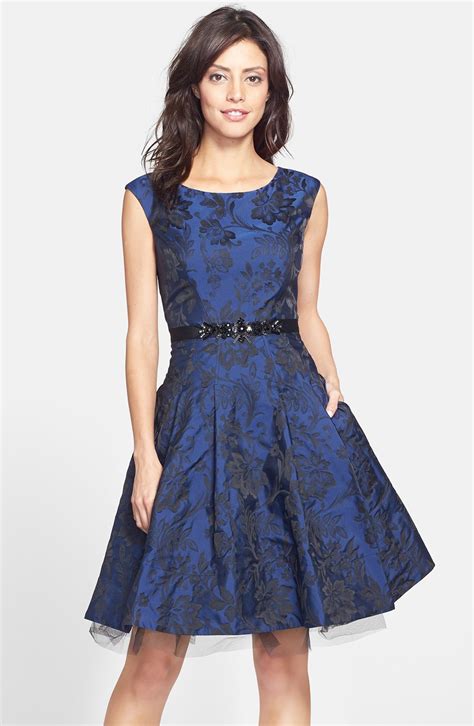 Eliza J Brocade Fit & Flare Dress (Regular & Petite) | Nordstrom