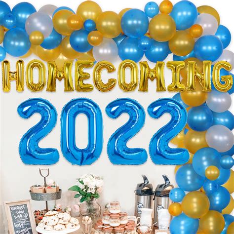 Buy Homecoming Party Decorations 2022 Blue and Gold - Balloon Garland ...