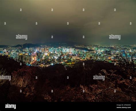 Beautiful architecture building around Seoul city at night in South Korea Stock Photo - Alamy