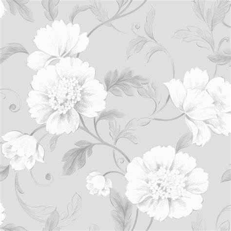 BOUTIQUE FLORAL WALLPAPER GREY - RASCH 226188 FLOWERS | eBay