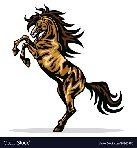 Horse mustang rearing mascot logo design Vector Image