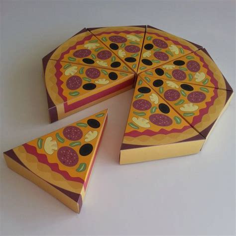 Pizza Slice Party Box Bag - Downloadable Printable PDF Template - Fun ...