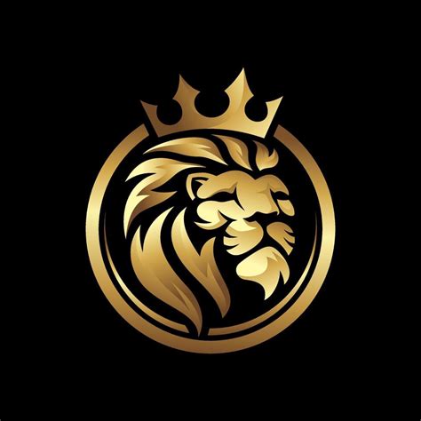 Royal Lion crown logo template. Elegant gold Leo crest symbol. Premium ...