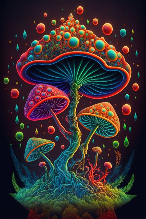 Trippy Psychedelic Mushroom Art, Digital Print, AI Generated Art - Etsy