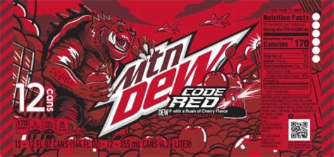 Mountain Dew Code Red Soda, 12 cans / 12 fl oz - Harris Teeter