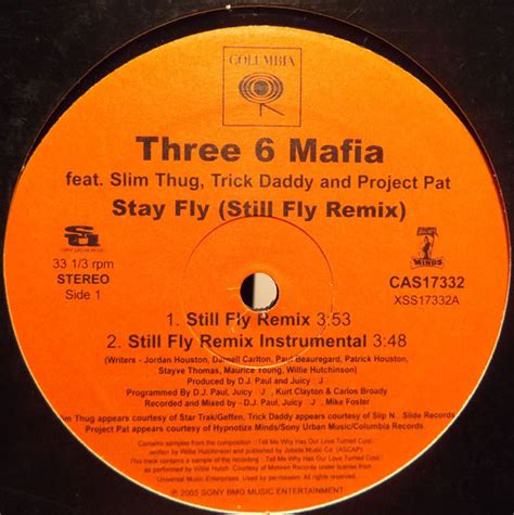 Three 6 Mafia - Stay Fly (Still Fly Remix) (Vinyl, 12") | Discogs