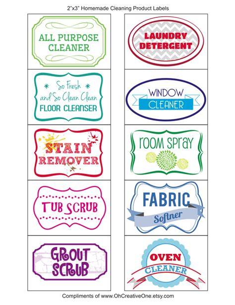 OHCREATIVEONE Your One Stop Printable DIY Shop: FREE Cleaning Product Printable Labels from ...