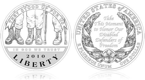 2010 American Veterans Disabled for Life Silver Dollar Coin Designs ...