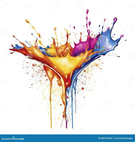 A Colorful Paint Splash on a Blank Canvas Stock Illustration - Illustration of creativity ...