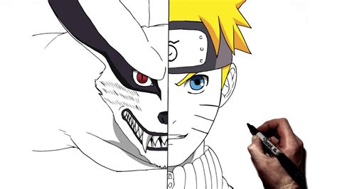 Naruto 9 Tails Mode Drawing