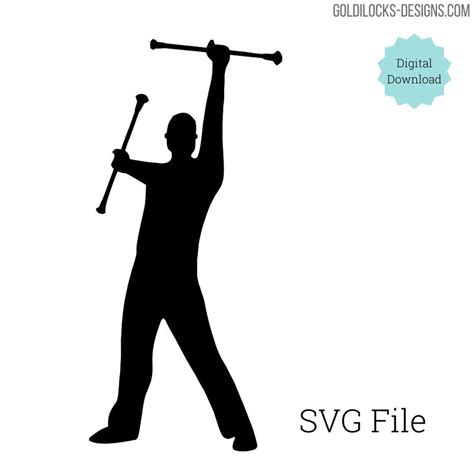 Male Baton Twirler 2 Silhouette Design SVG DIGITAL FILE - Etsy