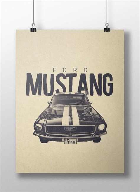 Ford Mustang Vintage Color Printable, DIGITAL DOWNLOAD, Mustang Poster. Car Poster,vintage, Gift ...