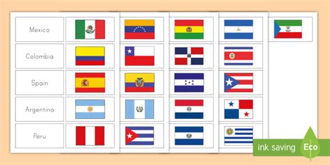 Hispanic Heritage Month Flag Matching Cards Game | Twinkl