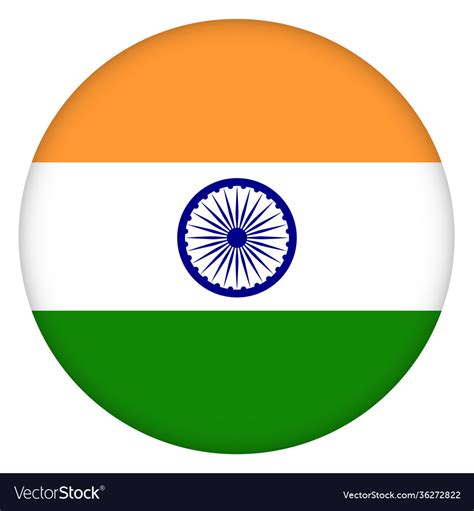 Flag india round icon badge or button indian Vector Image