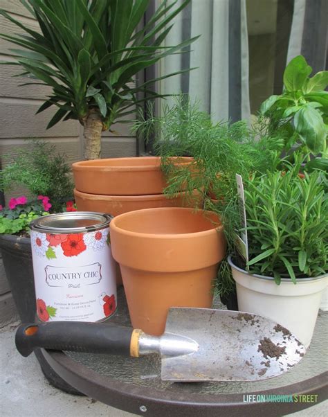 DIY Painted Potted Herb Garden - Life On Virginia Street