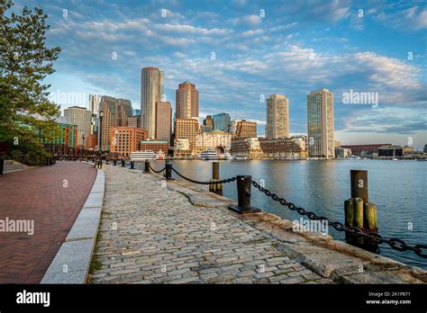 The Boston Skyline at Sunrise Stock Photo - Alamy