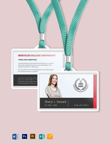 FREE College ID Card Template - Download in Word, Google Docs, PDF, Illustrator, Photoshop ...