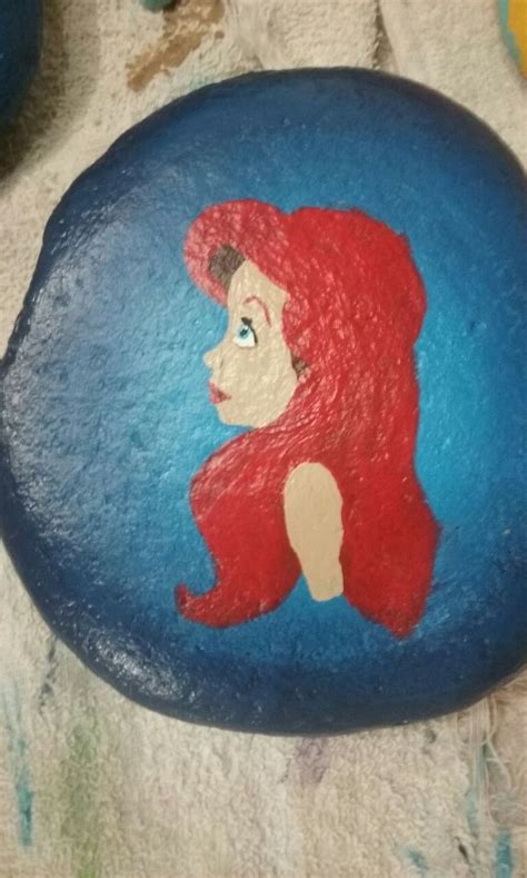 Ariel painted rock by Courtney Carroll | Rock painting designs, Painted ...