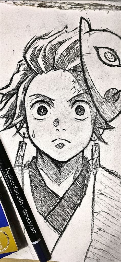 Tanjirou Kamado from Demon Slayer! Pencil sketch of Kamado Tanjiro of Kimetsu no Yaiba | Anime ...