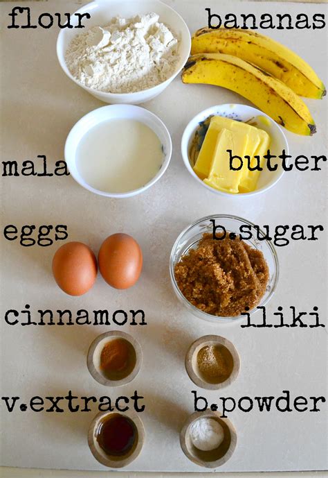 banana bread ingredients | Kaluhi's Kitchen