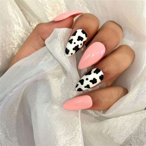 Classy Cow Print Set Pink Cow Nails Pink Nails Glue-on - Etsy in 2023 | Cow nails, Cowboy nails ...