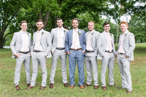 Blue Groomsmen Suits, Groom Suit Grey, Groomsmen Outfits, Groom And Groomsmen Attire, Wedding ...