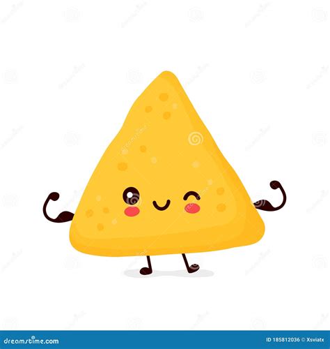 Cute Nachos Cartoon Character Vector Cartoon Illustration ...