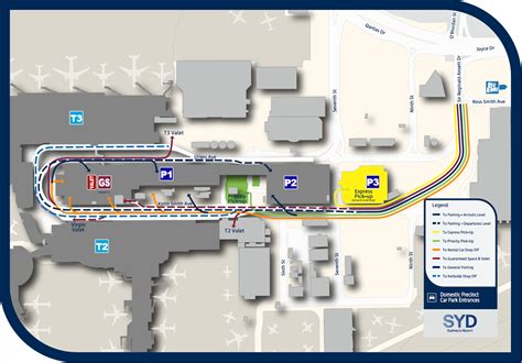 Sydney Domestic Airport Pickup Map - State Coastal Towns Map