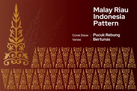 Pattern Malay Riau Batik Songket Tenun, Weaving Corak Motif Pucuk Rebung Bertunas Melayu ...