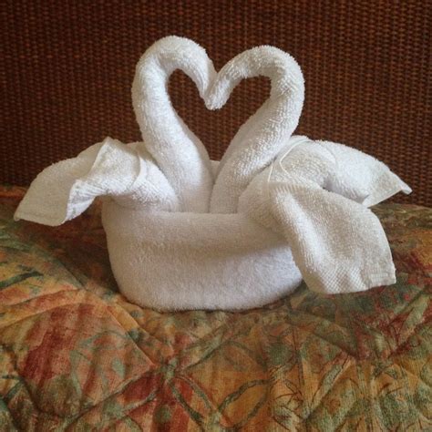 Love Swan Towels | Towel Origami, Towel Crafts