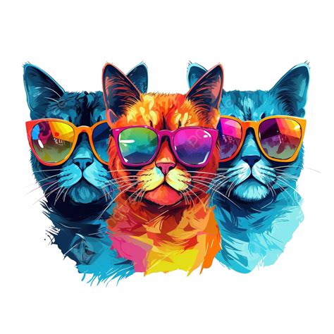 The Cool Cats Generative Ai Ai Generated, Cat, Cool, Colorful PNG Transparent Image and Clipart ...